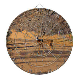 Whitetail Hjort i en DART BOARD Darttavla