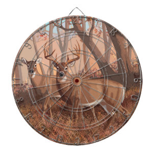 Whitetail Hjort i skogen Retro Stil Darttavla