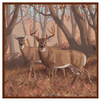 Whitetail Hjort i skogen Retro Stil