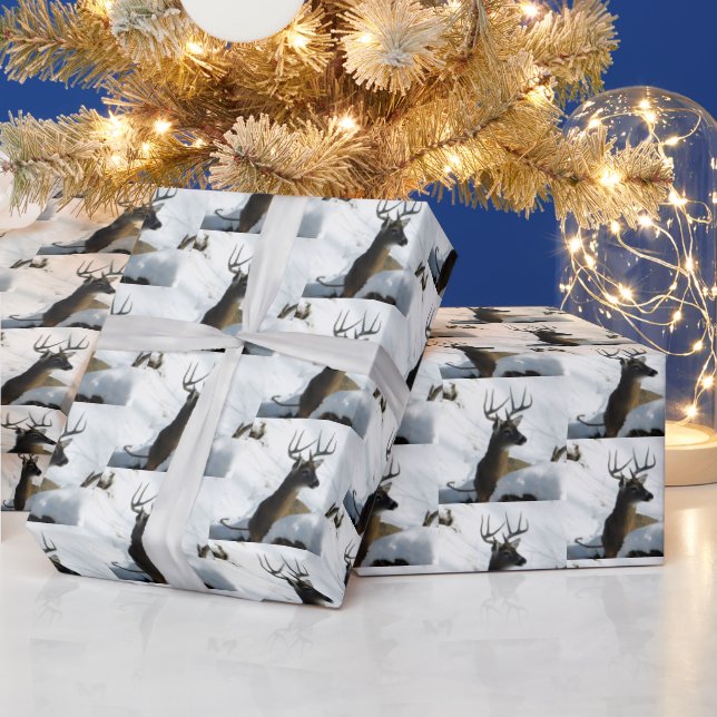 Whitetail Hjort i Snö Presentpapper (Helgdagar)