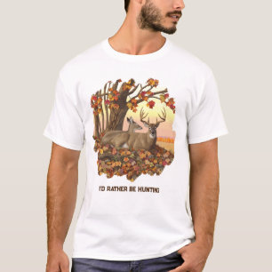 Whitetail Hjort in Autumn New England Höst färger T Shirt
