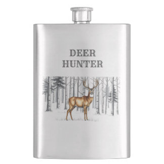 Whitetail Hjort in Forest Hunter Flask Fickplunta