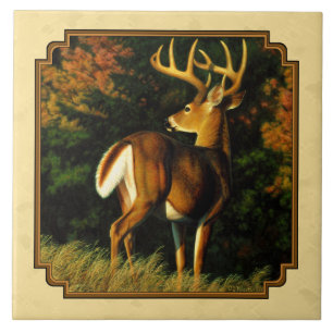 Whitetail Hjort Monster Buck Gult Kakelplatta