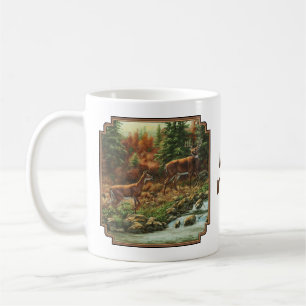 Whitetail Hjort och Waterfall Kaffemugg