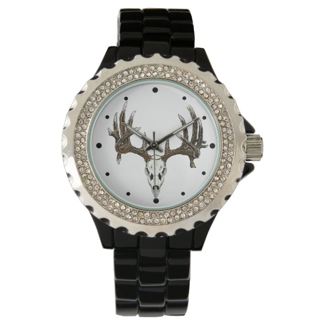Whitetail hjort Skull 2a Armbandsur (Framsida)