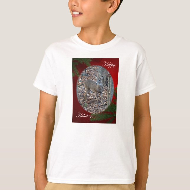 Whitetail Hjort Spike Buck Glad helg Series Tee (Framsida)