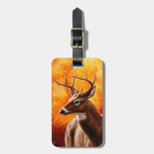 Whitetail Hjort Trophy Buck Head Bagagebricka