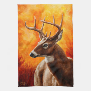 Whitetail Hjort Trophy Buck Head Kökshandduk