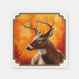 Whitetail Hjort Trophy Buck Head Pappersservett
