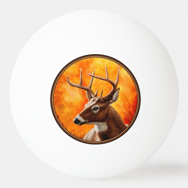 Whitetail Hjort Trophy Buck Head Pingisboll (Framsidan)