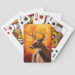 Whitetail Hjort Trophy Buck Head Spelkort