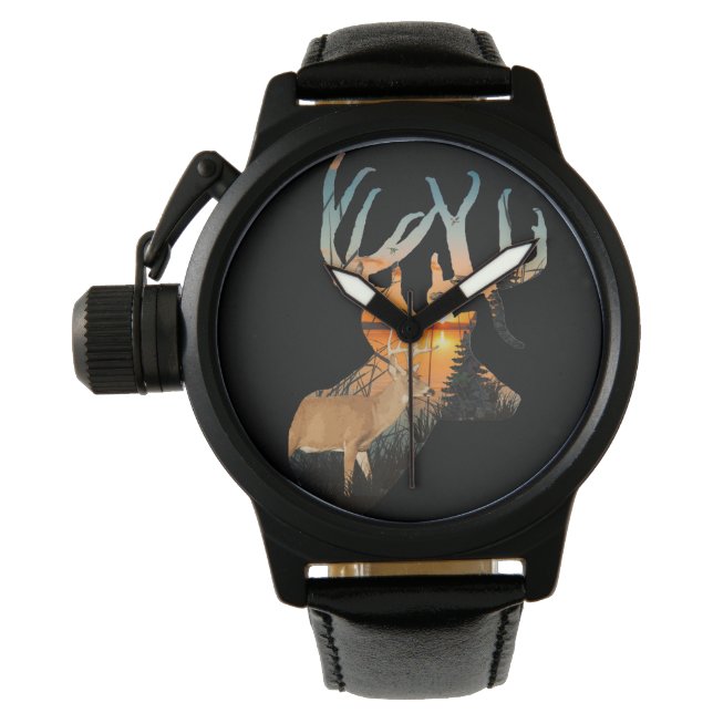Whitetail Hjort Watch, Hjort Hunting Armbandsur (Framsida)