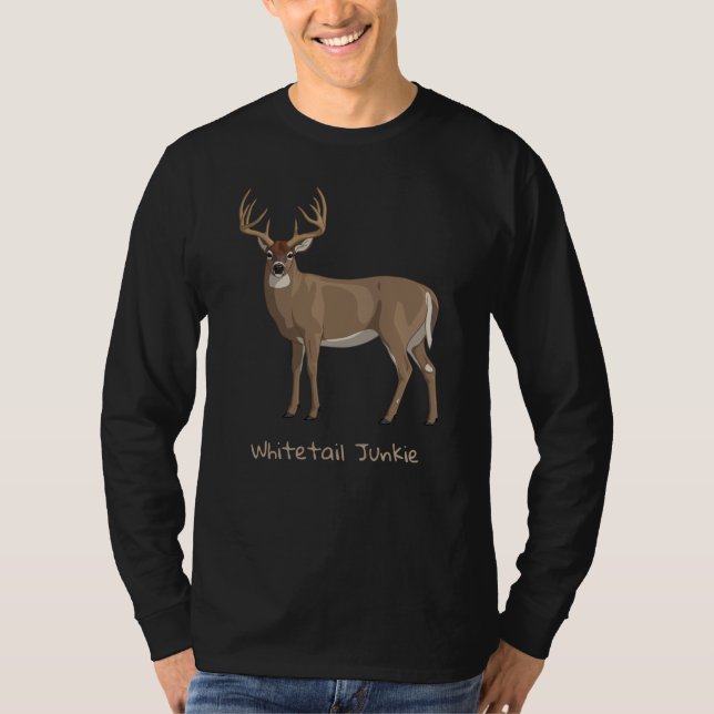 Whitetail Junkie Trophy Buck Hjort Hunting T-shirt (Framsida)