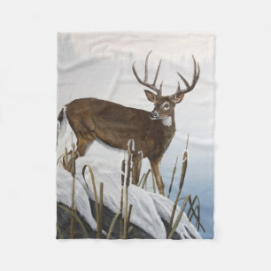 Whitetailhjort Fleecefilt