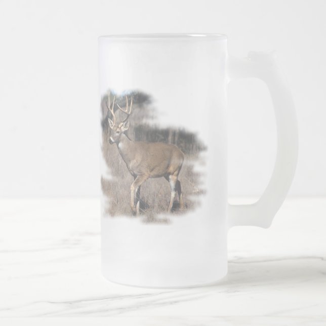 Whitetailhjort i fält frostat ölglas (Höger)