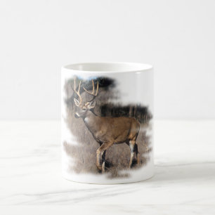 Whitetailhjort i fält kaffemugg
