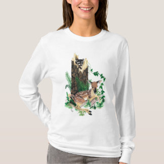 Whitetailhjort lismar och Racoonhoodien/tröjan Tee Shirt