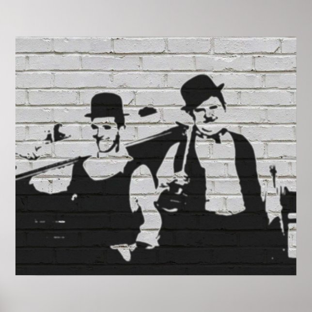 Whitewall Graffiti Laurel Hardy Poster (Framsidan)