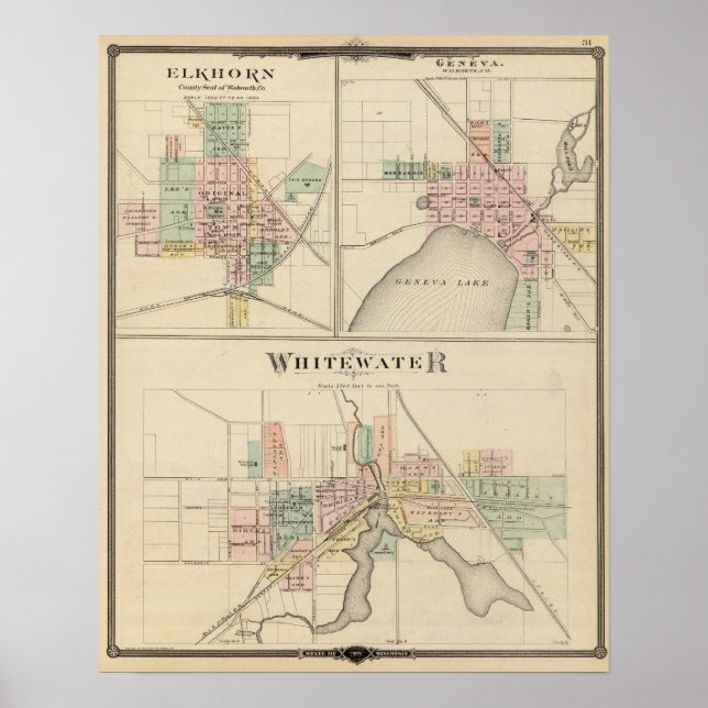 Whitewater, Elkhorn och Genève Poster (Framsidan)