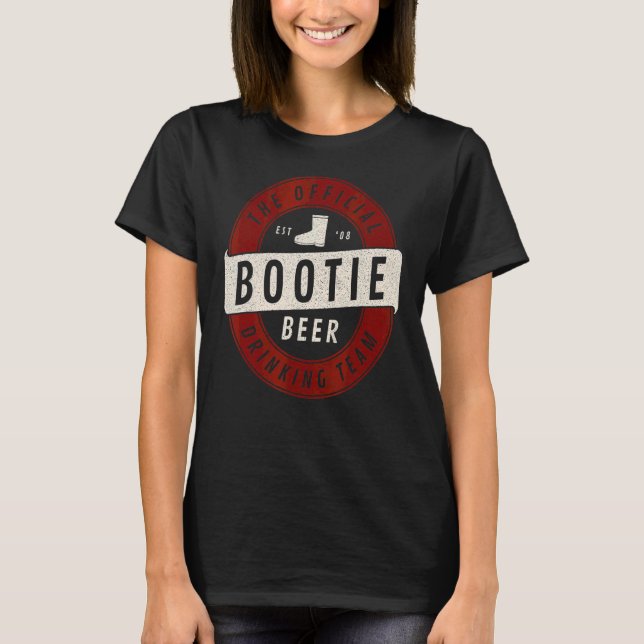 Whitewater Kayak Bootie Beer Drinking Team 2 T Shirt (Framsida)