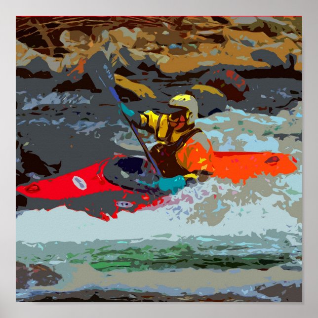 Whitewater Kayak Poster (Framsidan)