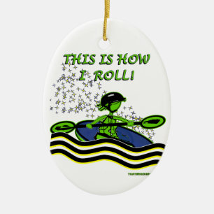 Whitewater Kayak Roll Julgransprydnad Keramik