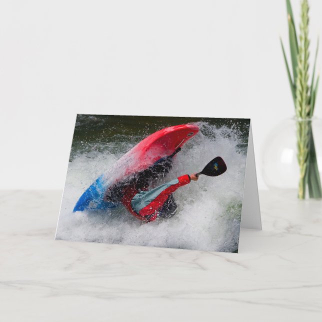 Whitewater Kayaking Greeting Card Kort (Framsida)