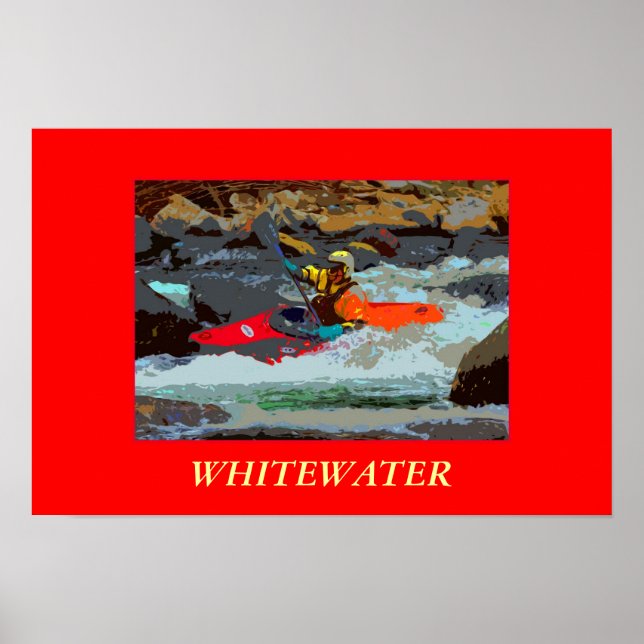 Whitewater Kayaking Photo Poster (Framsidan)