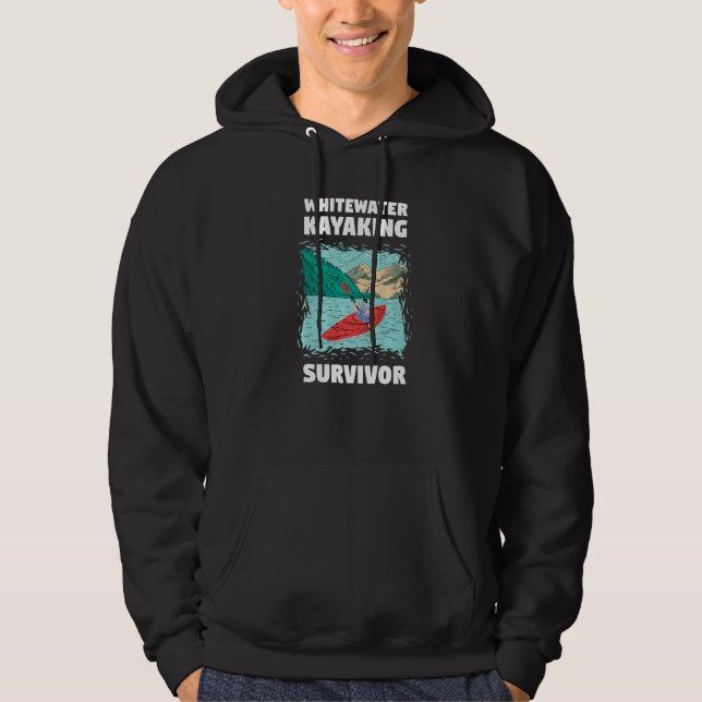 Whitewater Paddling Survivor Premium Hoodie (Framsida)