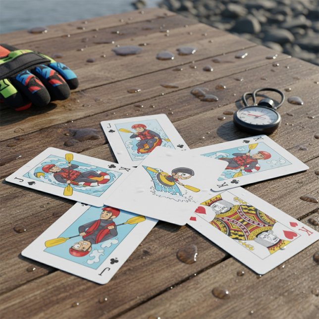 Whitewater Raiting Äventyr med Skrämt Boy Casinokort (Skapare uppladdad)