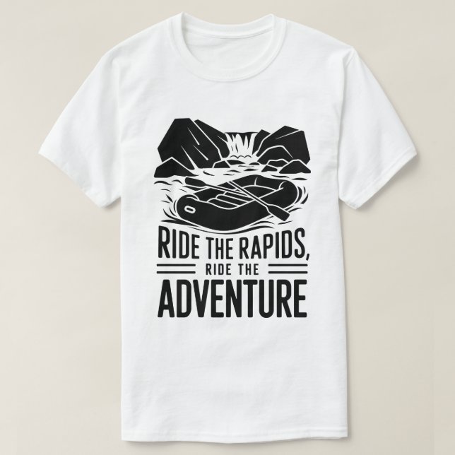 Whitewater Raiting Äventyr Silhouette Design T Shirt (Design framsida)
