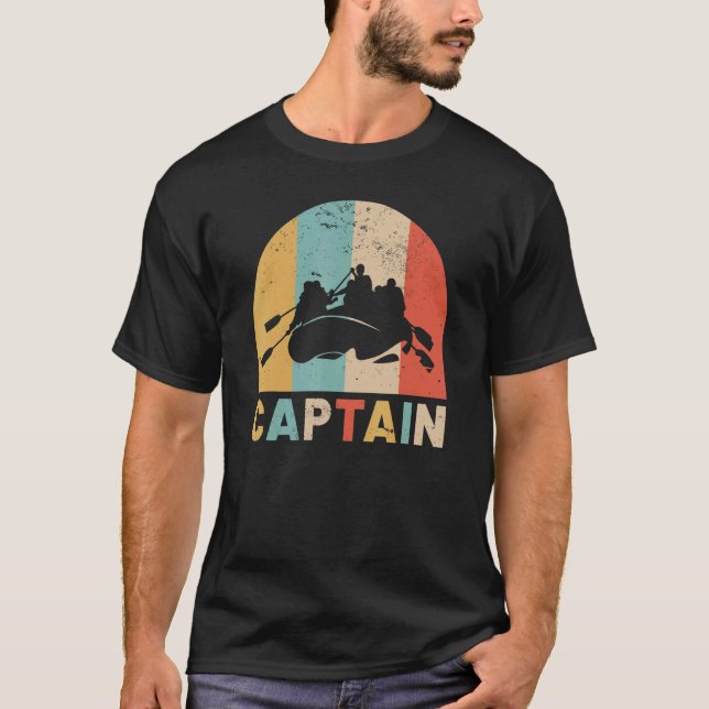 Whitewater Rawing Kapten Sunset River Råtta Vatten T Shirt (Framsida)