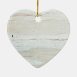 Whitewzed Barn Wood White Woodgrain Julgransprydnad Keramik
