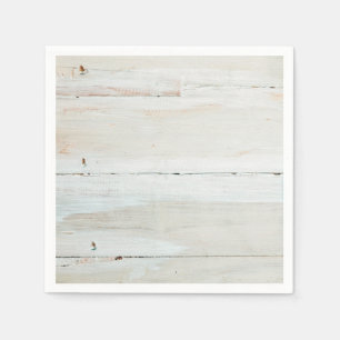 Whitewzed Barn Wood White Woodgrain Pappersservett