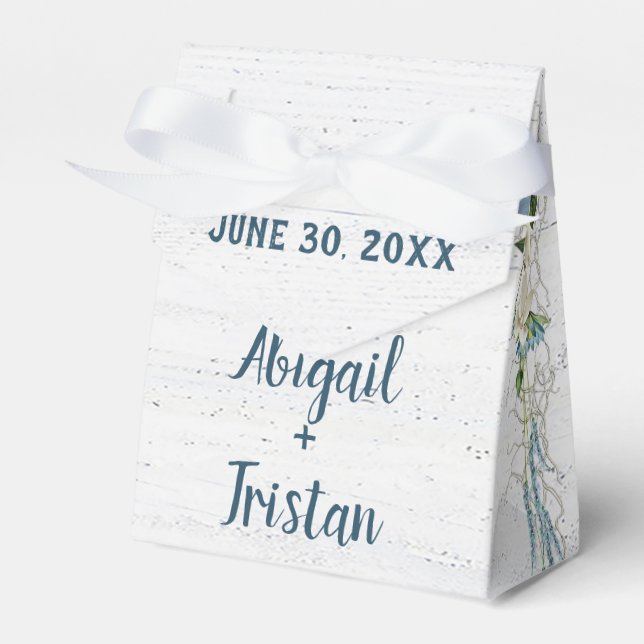 Whitewzed Wood med Bröllopsbuketter Presentaskar (Framsidan Sidan)