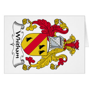 Whitham familjvapensköld hälsningskort