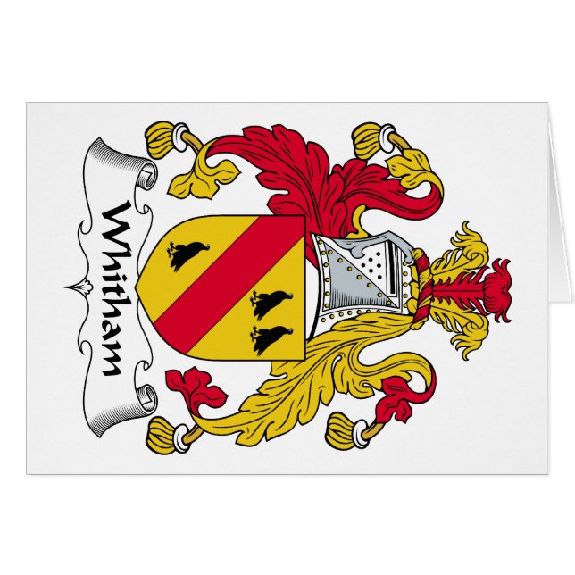 Whitham familjvapensköld hälsningskort (Framsidan Horizontal)