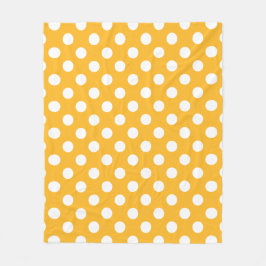 Whitle polka dots på gult fleecefilt