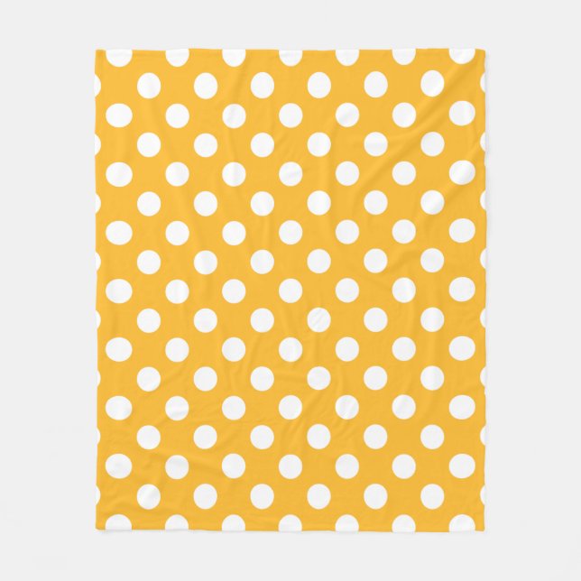 Whitle polka dots på gult fleecefilt (Framsidan)