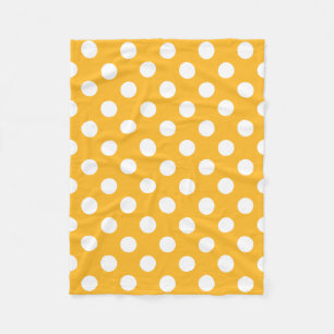 Whitle polka dots på gult fleecefilt