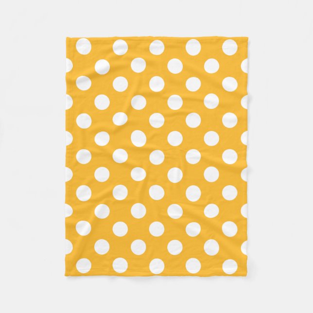 Whitle polka dots på gult fleecefilt (Framsidan)