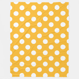 Whitle polka dots på gult fleecefilt