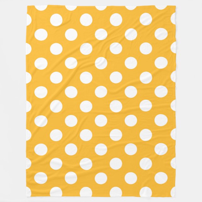 Whitle polka dots på gult fleecefilt (Framsidan)