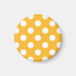 Whitle polka dots på gult magnet