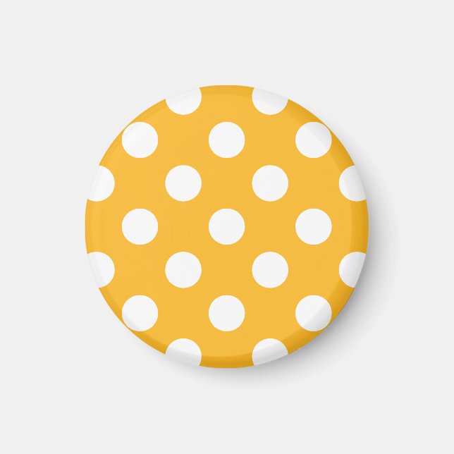 Whitle polka dots på gult magnet (Framsidan)
