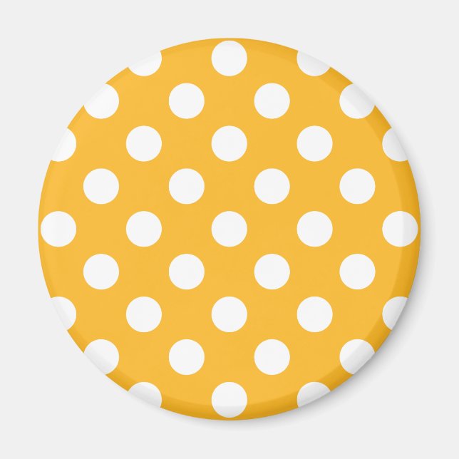 Whitle polka dots på gult magnet (Framsidan)