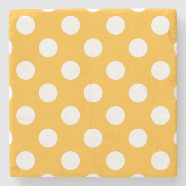 Whitle polka dots på gult underlägg sten (Framsidan)