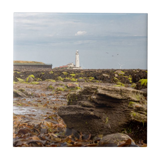 Whitley Bay fyr  Kakelplatta (Framsidan)