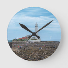 Whitley Bay fyr Rund Klocka