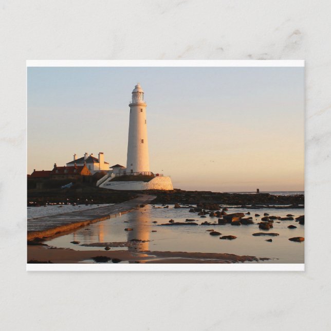 WHITLEY BAY LIGHTHOUSE VYKORT (Framsida)